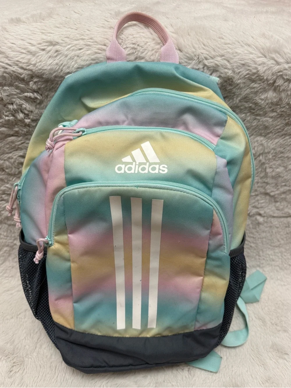 adidas Pastel Rainbow Gradient Backpack and Lunch bag set- Mint, Pink, Yellow - Picture 11 of 16